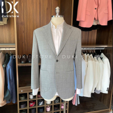 Áo vest nam balzer nam màu ghi caro đẹp lịch lãm ADK0055