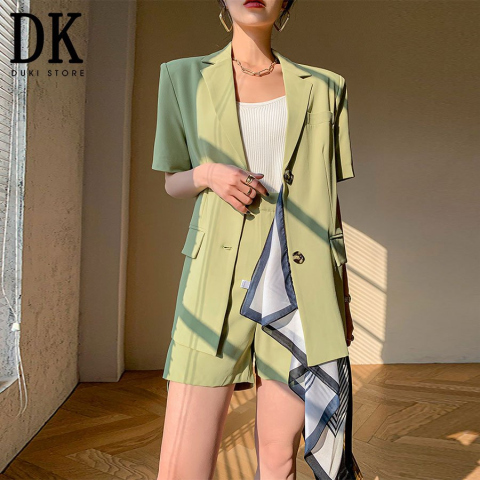 Áo khoác blazer, áo vest blazer nữ ngắn tay dáng dài đẹp BLU0019