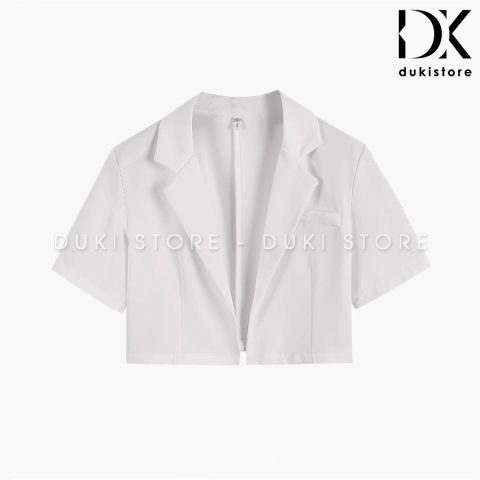 Áo khoác blazer, áo vest blazer nữ dáng lửng màu trắng cực xinh BLU0116