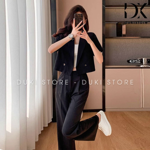 Áo khoác blazer, áo vest blazer nữ 1 lớp màu đen BLU0133