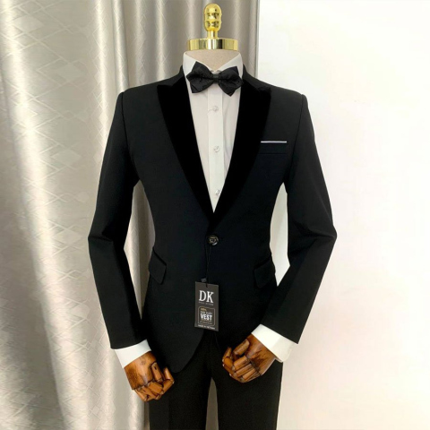 Bộ vest nam Hàn Quốc ve nhung sang trọng DKA0036 - DUKI STORE