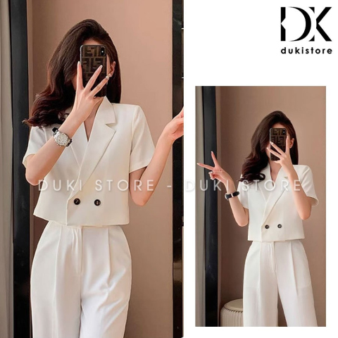 Áo khoác blazer, áo vest blazer nữ 1 lớp màu trắng BLU0132