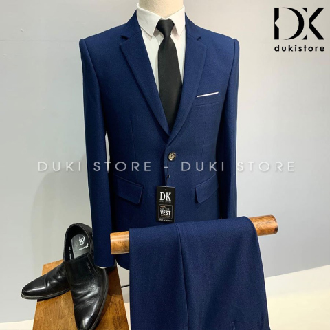  Bộ vest nam màu xanh đẹp DKA0043
