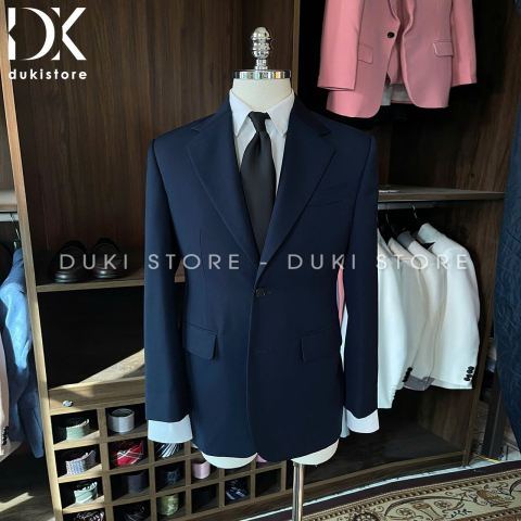 Bộ vest nam 2 cúc màu xanh navy cao cấp DKB0098