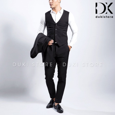 Áo gile nam màu đen đẹp DGL0001