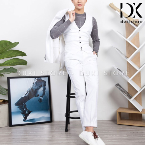 Áo Gile Nam Màu Trắng Đẹp DGL0003