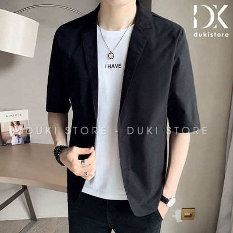Áo blazer nam 2 cúc Hàn Quốc màu đen thanh lịch LZB0012