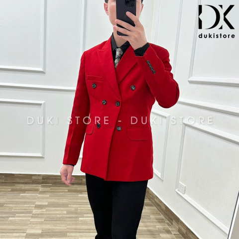 Áo vest nam balzer nam màu đỏ phong cách Hàn Quốc EDK0007