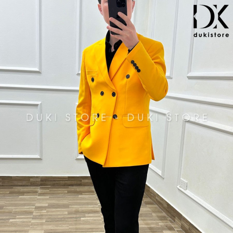 Áo khoác blazer nam ,áo vest nam balzer nam màu vàng phong cách Hàn Quốc EDK0012