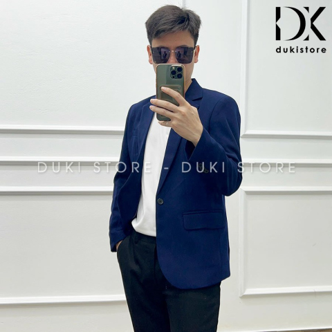 Áo vest nam, áo blazer nam 1 cúc Hàn Quốc màu xanh than trẻ trung BDK0005