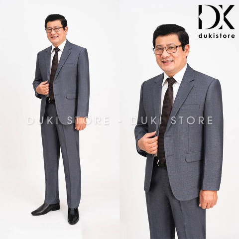 Bộ vest nam trung niên màu xám đá cực sang DKG0015 